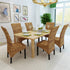 Swen Studio -  Dining Chairs 6 pcs Abaca and Solid Mango Wood
